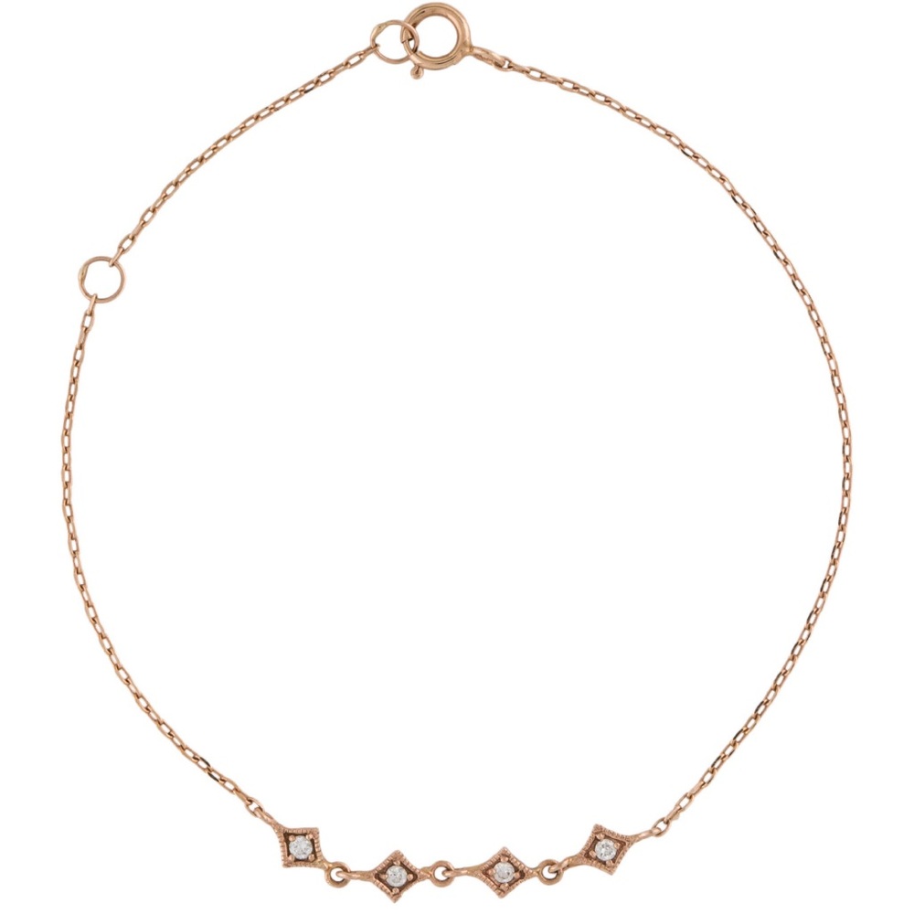14K Gold Geometric Chain Bracelet with Spring Clasp